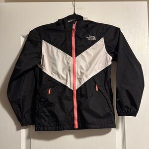 The North Face Black and White Jacket with Pink Zipper